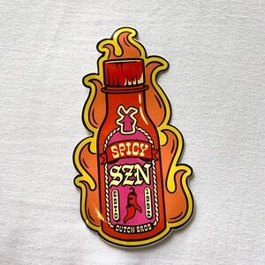 Dutch Bros Spicy SZN Sticker - Vibrant Orange and Red